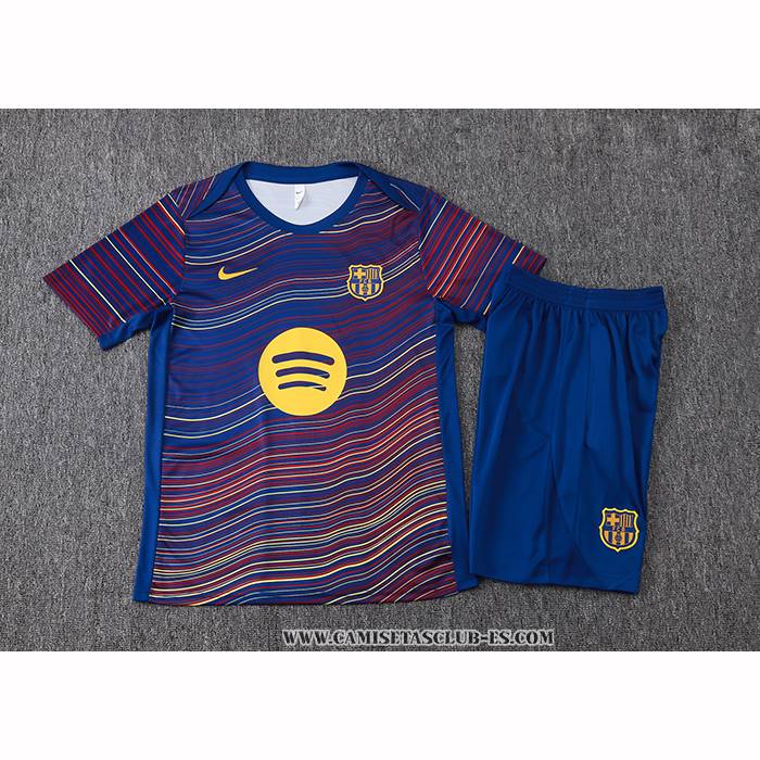 Chandal del Barcelona 25-26 Manga Corta Amarillo - Pantalon Corto Azul